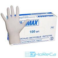 Перчатки одноразовые ЛАТЕКСНЫЕ L 100 шт/уп опудренные БЕЛЫЕ 1/10