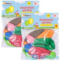 Шарики воздушные D300 мм 10 шт/уп PATERRA круглые РАЗНОЦВЕТНЫЕ ''ТР'' 1/70