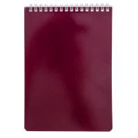 Блокнот А5 60 лист клетка на спирали БОРДОВЫЙ "NN" 1/4