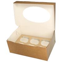 Коробка для пирожных ДхШхВ 250х170х100 мм с окном КАРТОН КРАФТ GDC 1/25/150