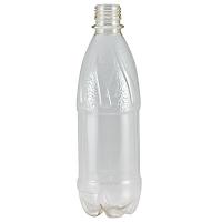 Бутылка пластиковая 500мл с узким горлом без пробки с фигурным дном PET ПРОЗРАЧНЫЙ 1/100