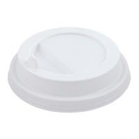 Крышка для стакана d80 мм 100 шт с закрытым питейником БЕЛАЯ PP "Каштан" 1/10