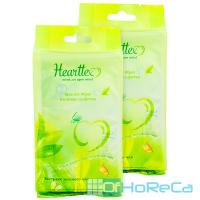 Салфетка влажная 1 шт в индивидуальной упак HEARTTEX ЗЕЛЕНЫЙ ЧАЙ 1/10/960