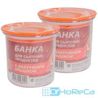 Банка для сыпучих продуктов 0.6л Н105хD110 мм с вакуумной крышкой ПЛАСТИК ''ПОЛИМЕРБЫТ'' 1/48
