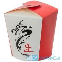 Контейнер бумажный CHINA PACK 450мл Н100хD83 мм с декором КИТАЙСКИЙ ДРАКОН 1/50/500
