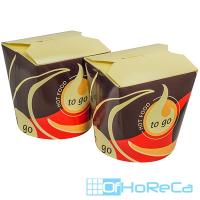 Контейнер бумажный CHINA PACK 750мл Н101хD100 мм с декором TO GO ''PAPSTAR'' 1/50/500