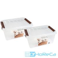 Контейнер для корма животных 15л ДхШхВ 410х295х183 мм с декором с крышкой на зажимах ПЛАСТИК ''ПОЛИМЕРБЫТ'' 1/8