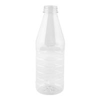 Бутылка пластиковая 1000 мл с широким горлом, с ребрами с плоским дном ПРОЗРАЧНАЯ PET с пробкой "МП" 1/77