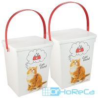 Контейнер для корма животных 8.5л ДхШхВ 232х200х276 мм с декором ПЛАСТИК ''ПОЛИМЕРБЫТ'' 1/12