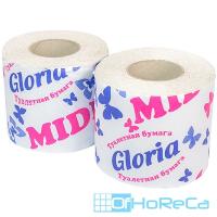 Бумага туалетная 1-сл 1 рул/уп 40 м эконом GLORIA MIDI СЕРАЯ 1/48