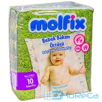 Пелёнка одноразовая 60х60 см 10 шт/уп MOLFIX непромокаемая ''HAYAT'' 1/400