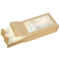 Коробка для пирожных ДхШхВ 180х110х55 мм с окном КАРТОН КРАФТ GDC 1/50/300